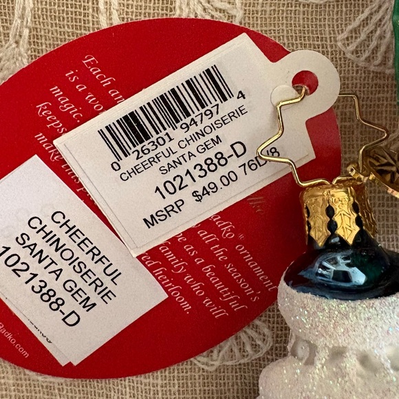 Christopher Radko Santa and Snowman Ornament Trio - Red, Blue, Gold - Picture 3 of 5